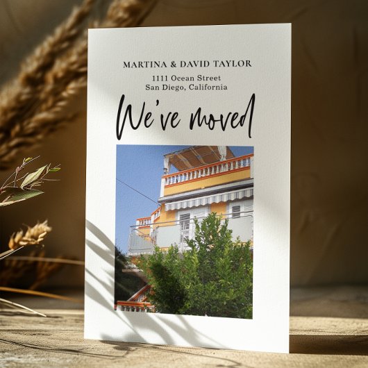 Neue Ankündigung zum Foto der Zuhause-Adresse Postkarte