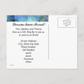 Neue Ankündigungen von Adressenpostkarten Blau (Rückseite)