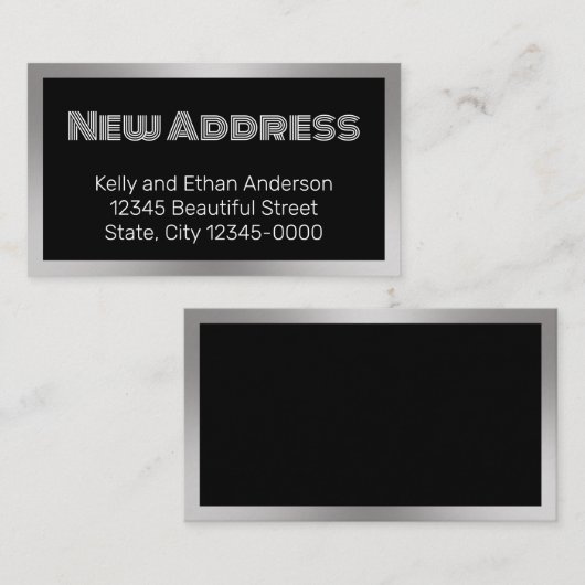 Neue Ankündigungskarte für die schwarze Silber-Adr Begleitkarte (Vorne/Hinten)