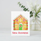 Neue Anschrift Gingerbread House Postcard Postkarte (Stehend Vorderseite)