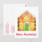 Neue Anschrift Gingerbread House Postcard Postkarte (Vorne/Hinten)