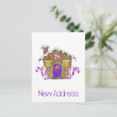 Neue Anschrift Gingerbread House Postcard Postkarte (Stehend Vorderseite)