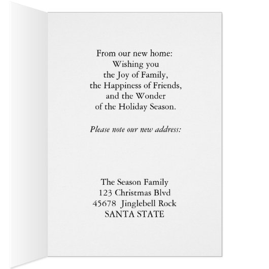 Neue Anschrift Weihnachtskarte (Innen (Rechts))