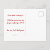 Neue Ansichtskarten mit musikalischem Thema Ankündigungspostkarte (Rückseite)