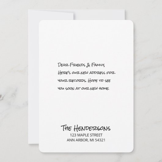 Neue Anzeigenkarten für die Adressenverschiebung (Rückseite)