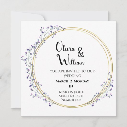 Neue Art Card Einladung Hochzeit (Vorderseite)