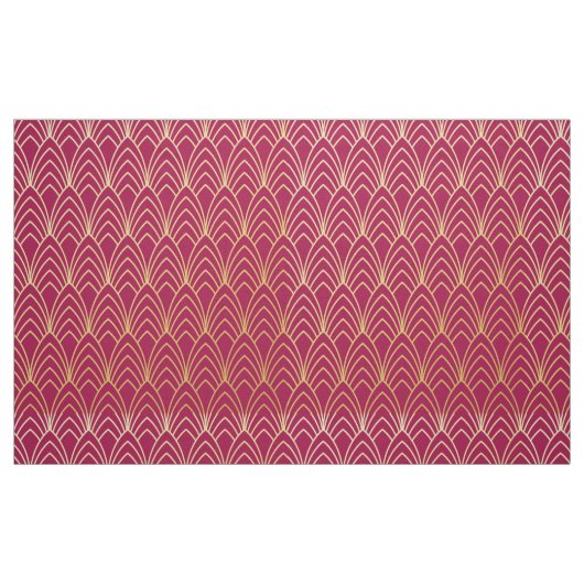 Neue Art Deco Stil Stoffe. (Rot und Gold) Stoff (Fat Quarter (45,7 x 55,9 cm))
