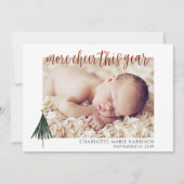 Neue Baby-Ankündigung Elegantes Foto Weihnachtskar Einladung (Vorderseite)