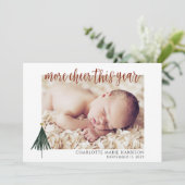 Neue Baby-Ankündigung Elegantes Foto Weihnachtskar Einladung (Stehend Vorderseite)