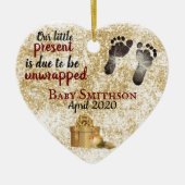 Neue Baby-Ankündigung Keramik Ornament (Vorne)