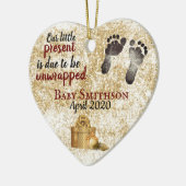 Neue Baby-Ankündigung Keramik Ornament (Links)