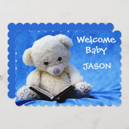 Neue Baby-Announccard, Blue, Niedlich Teddy Bear Einladung