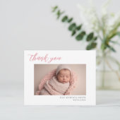 Neue Baby Birningskarte mit Foto Postkarte (Stehend Vorderseite)