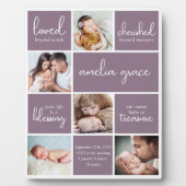 Neue Baby Birth Stats Foto Collage Fotoplatte (Vorderseite)