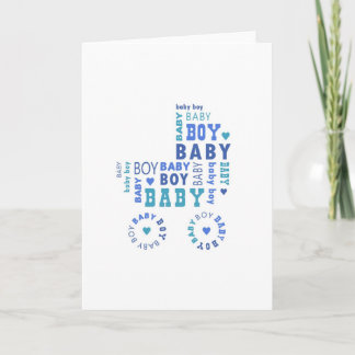 Neue Baby Boy Card - Pram Typografie Ankündigung