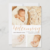 Neue Baby Boy Foto Template Neutrals Einladung (Vorderseite)