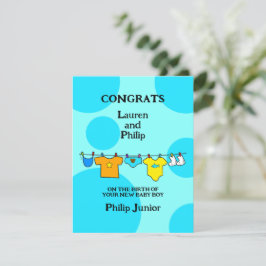 Neue Baby Boy Gratulationen Anpassbare Karte