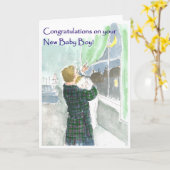 Neue Baby Boy Gratulations Card Karte (Gelbe Blume)