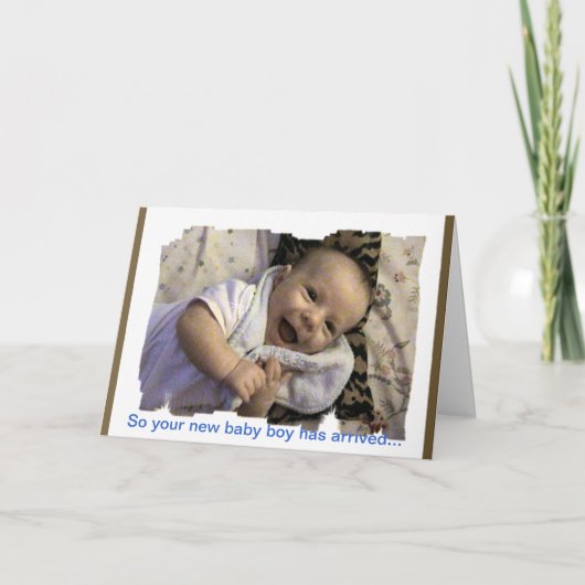 Neue Baby Boy Gratulations Card Karte (Vorderseite)