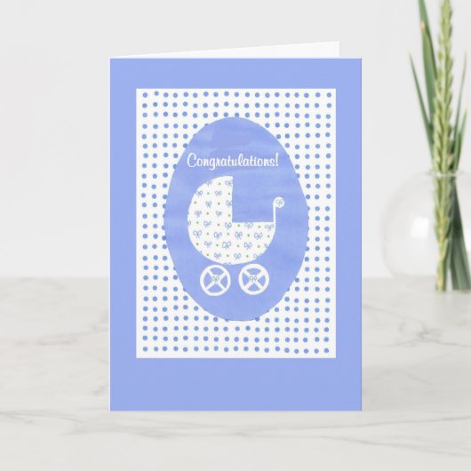 Neue Baby Boy Gratulations Card Karte (Vorderseite)