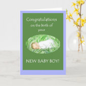Neue Baby Boy Gratulations Card Karte (Gelbe Blume)