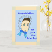 Neue Baby Boy Gratulations Card Karte (Gelbe Blume)