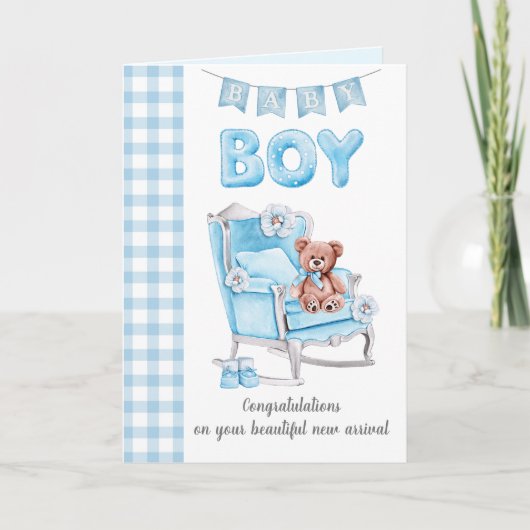 Neue Baby Boy Grußkarte Karte (Vorderseite)