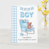 Neue Baby Boy Grußkarte Karte (Gelbe Blume)