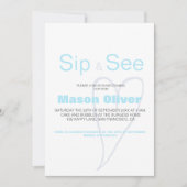 Neue Baby Boy Sip und sehen Sie mit Statistiken Einladung (Vorderseite)