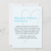 Neue Baby Boy Sip und sehen Sie mit Statistiken Einladung (Rückseite)