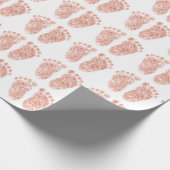 Neue Baby Dusche Gefallen Girl Boy White Rose Feet Geschenkpapier (Ecke)