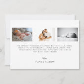 Neue Baby Elegantes Foto Geburtskarte Einladung (Rückseite)