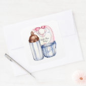 Neue Baby-Geschenksticker für Körbe oder Scrapbche Quadratischer Aufkleber (Umschlag)