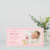 Neue Baby Girl-Ankündigung Ankündigung (Stehend Vorderseite)