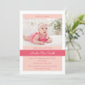 Neue Baby Girl Ankündigung/Dankeschön Karte (Stehend Vorderseite)