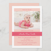 Neue Baby Girl Ankündigung/Dankeschön Karte (Vorne/Hinten)