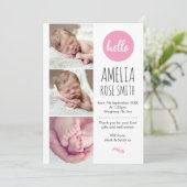 Neue Baby Girl Ankündigung/Dankeschön Karte A5 (Stehend Vorderseite)