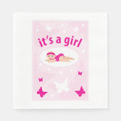 Neue Baby Girl-Ankündigung Serviette (Vorderseite)