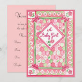 Neue Baby Girl Announccard Einladung (Vorne/Hinten)