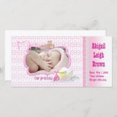 Neue Baby Girl Foto Card Ankündigung (Vorne/Hinten)