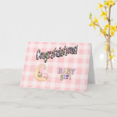 Neue Baby Girl Gratulation Grußkarte Karte (Gelbe Blume)