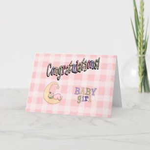 Neue Baby Girl Gratulation Grußkarte Karte