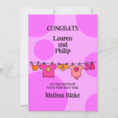 Neue Baby Girl Gratulationen Anpassbare Karte (Vorderseite)