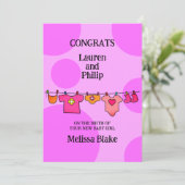 Neue Baby Girl Gratulationen Anpassbare Karte (Stehend Vorderseite)
