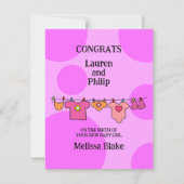 Neue Baby Girl Gratulationen Anpassbare Karte (Vorderseite)