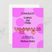 Neue Baby Girl Gratulationen Anpassbare Karte (Vorne/Hinten)
