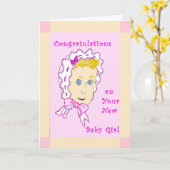 Neue Baby Girl Gratulations Card Karte (Gelbe Blume)