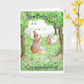 Neue Baby Girl Gratulations Card Karte (Gelbe Blume)