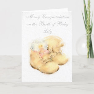 NEUE BABY GIRL GREETING CARD DANKESKARTE