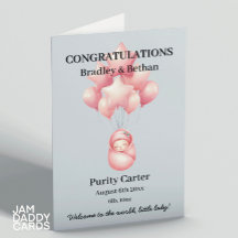 Neue Baby Girl individuell anpassbare Karte